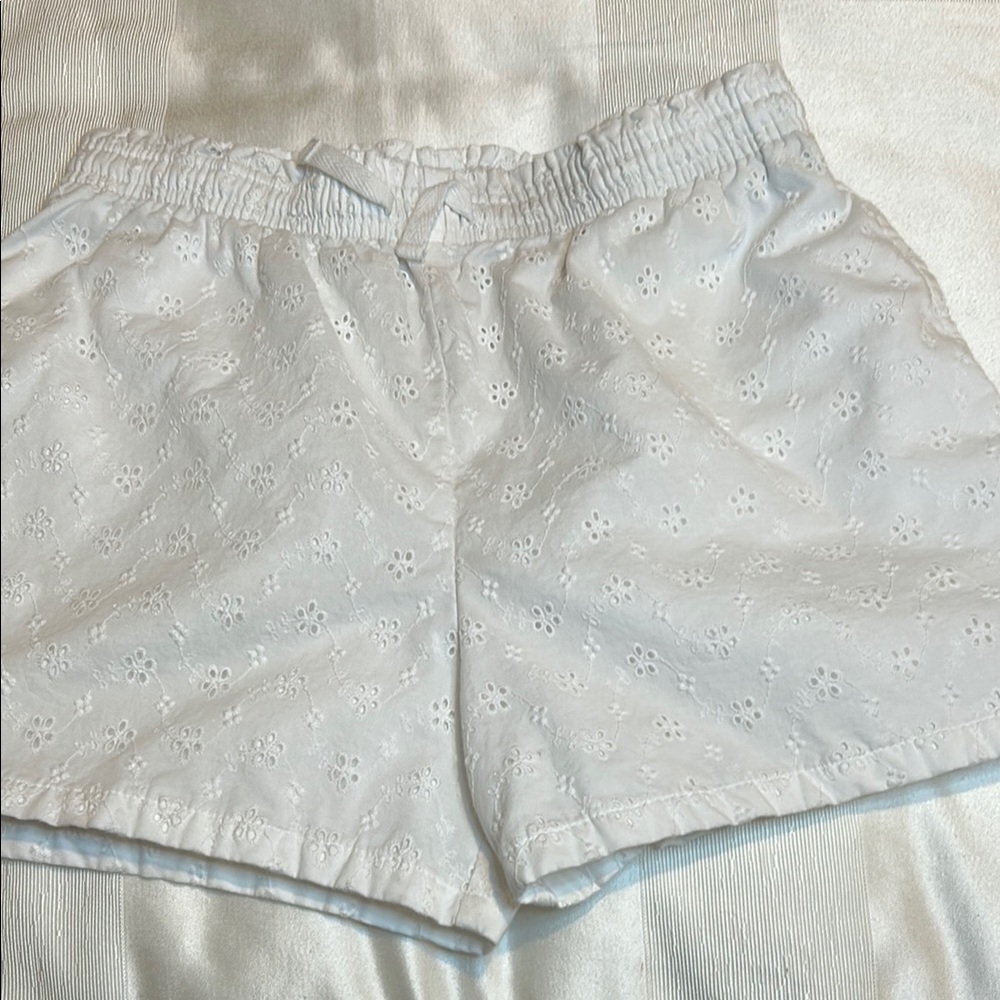 CAT & JACK White Eyelet Girls Shorts all cotton